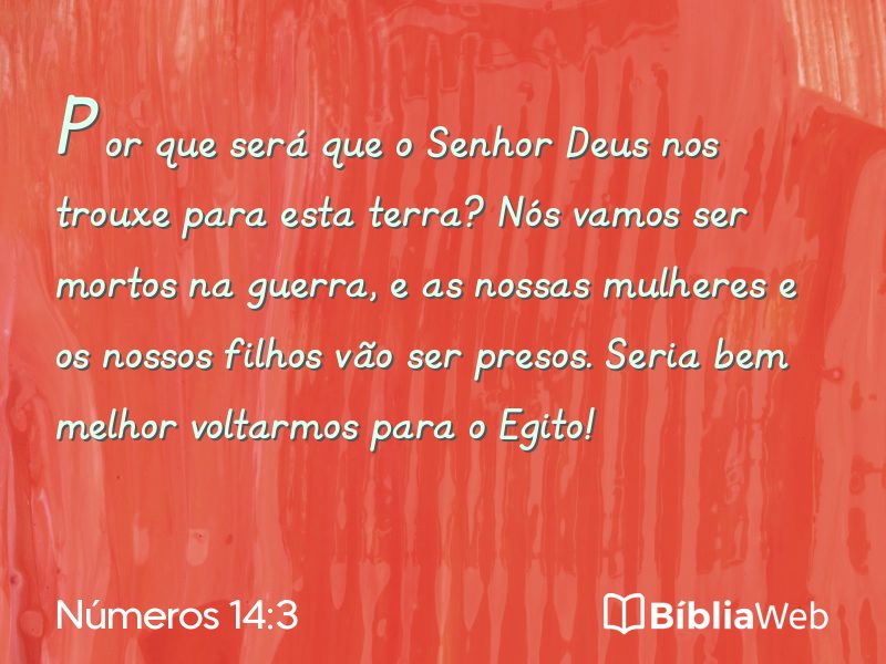Números 14:3 em imagem para compartilhar