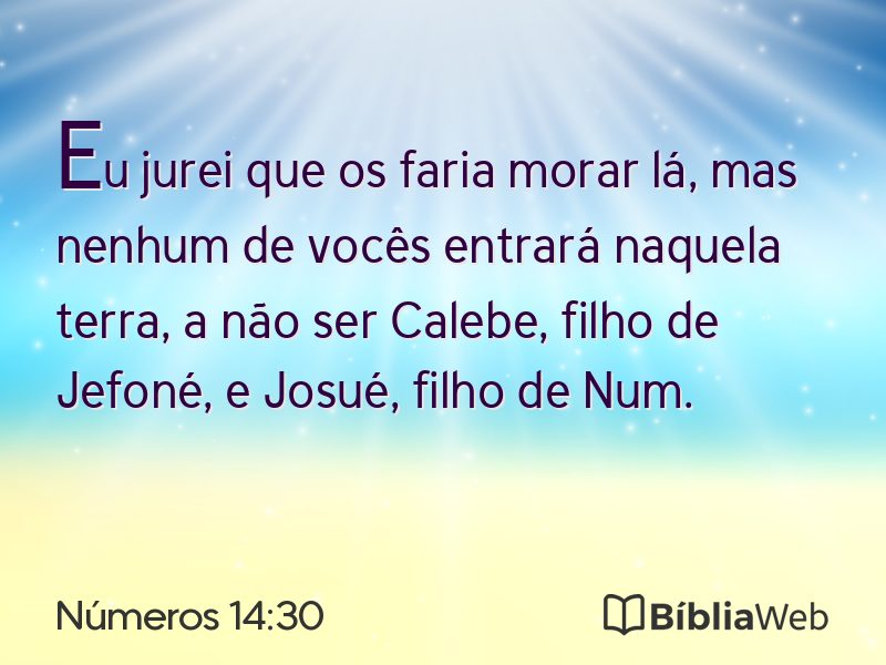 Números 14:30 em imagem para compartilhar