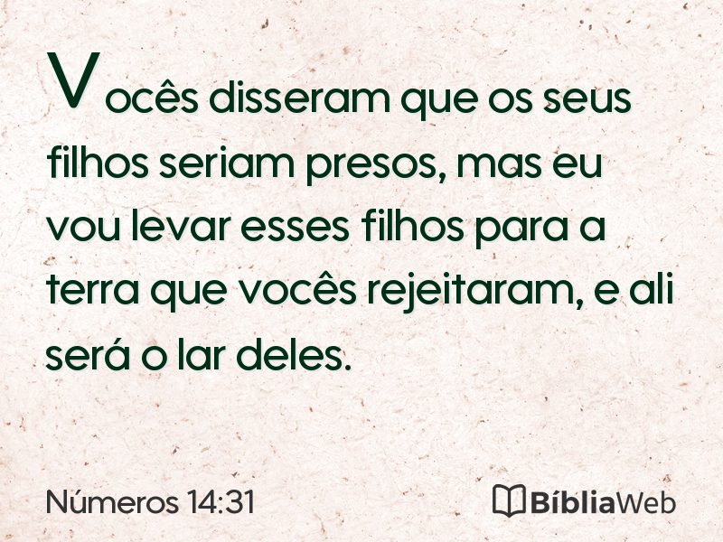 Números 14:31 em imagem para compartilhar