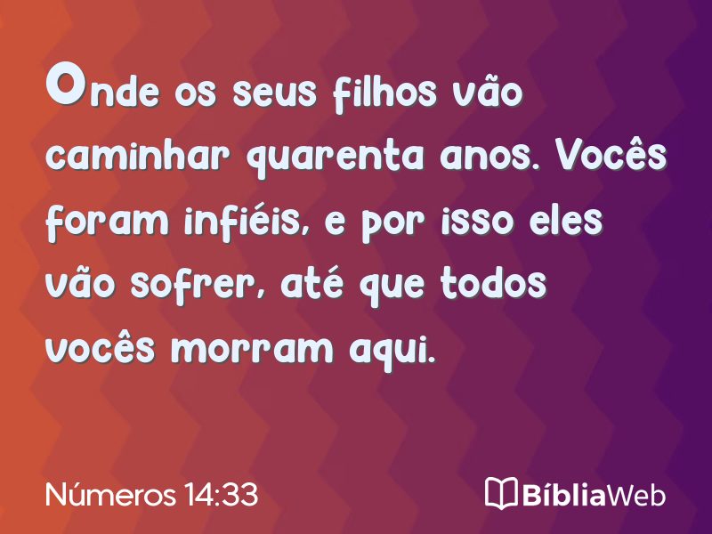 Números 14:33 em imagem para compartilhar
