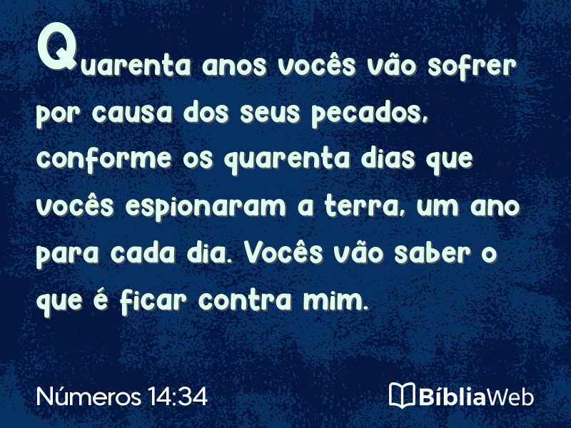 Números 14:34 em imagem para compartilhar