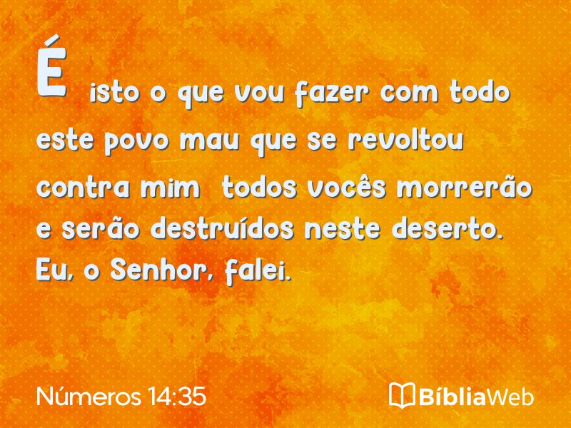 Números 14:35 em imagem para compartilhar