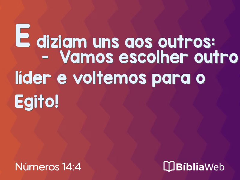 Números 14:4 em imagem para compartilhar