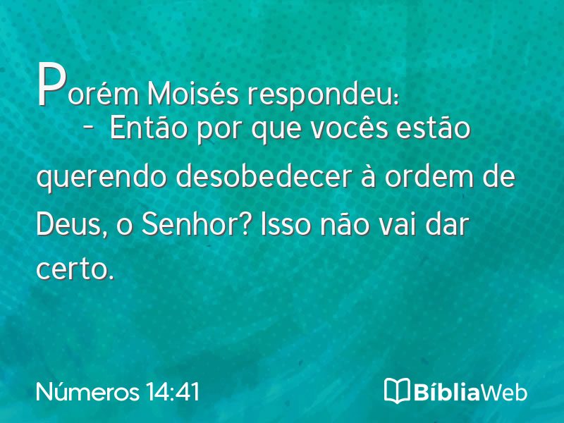 Números 14:41 em imagem para compartilhar