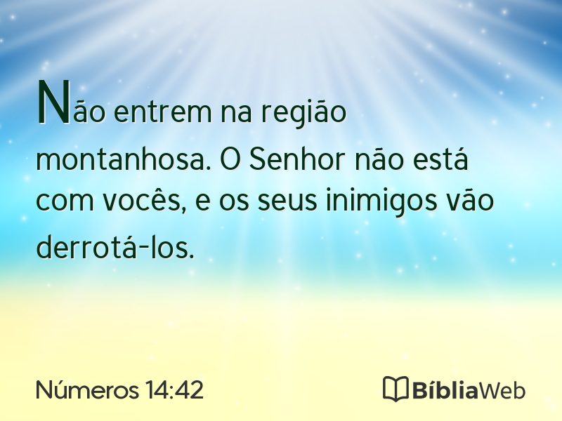 Números 14:42 em imagem para compartilhar