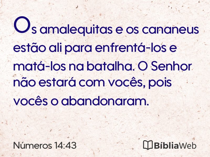 Números 14:43 em imagem para compartilhar