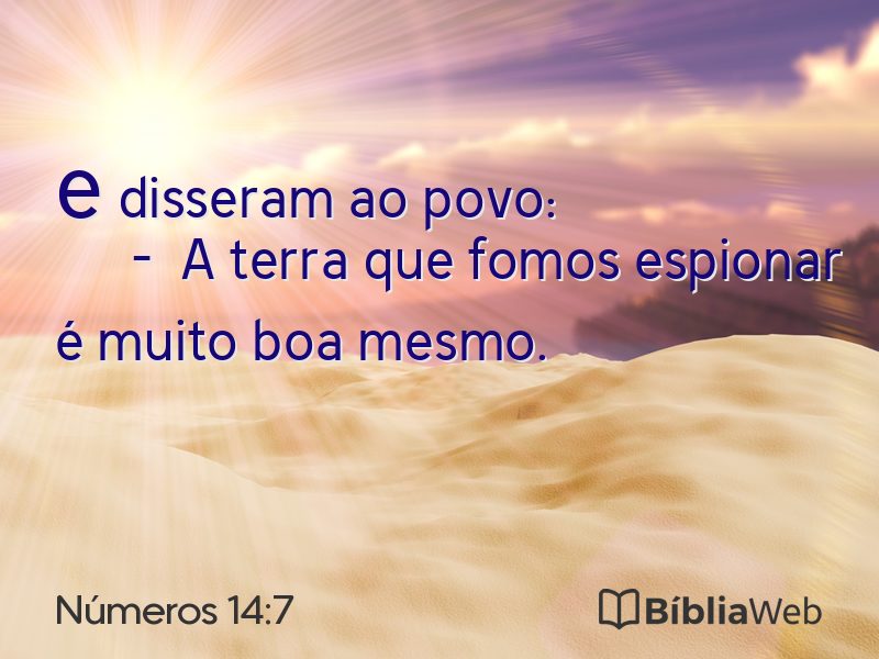 Números 14:7 em imagem para compartilhar