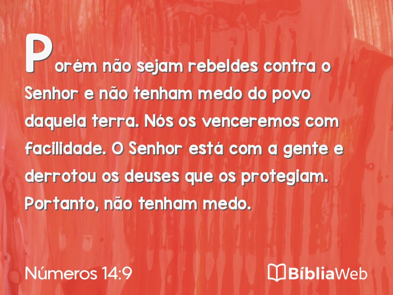 Números 14:9 em imagem para compartilhar
