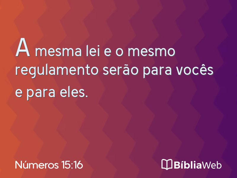Números 15:16 em imagem para compartilhar
