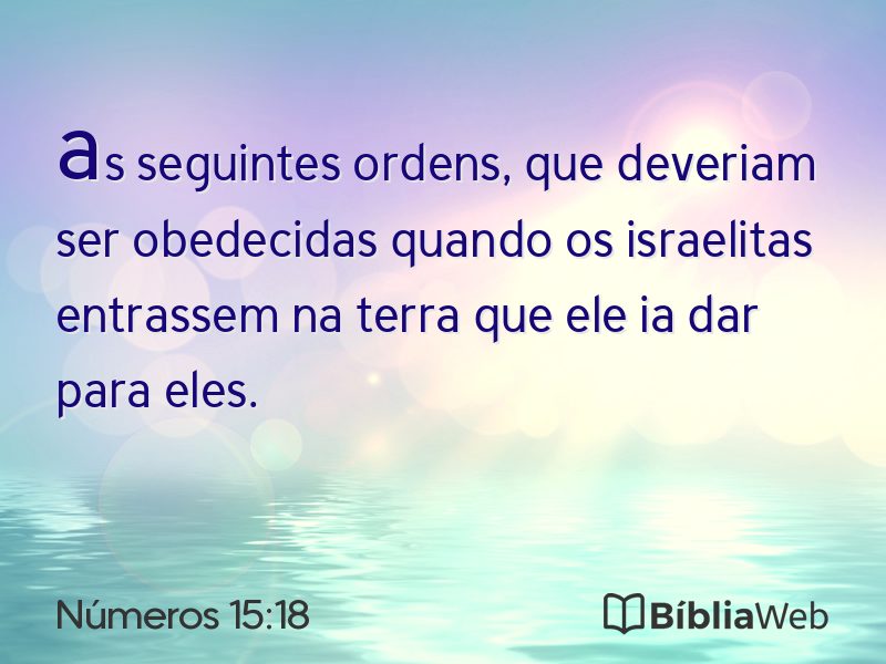Números 15:18 em imagem para compartilhar