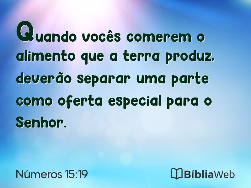 Números 15:19 em imagem para compartilhar