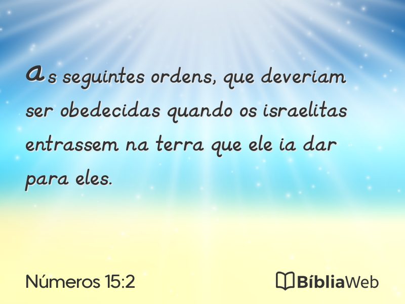 Números 15:2 em imagem para compartilhar