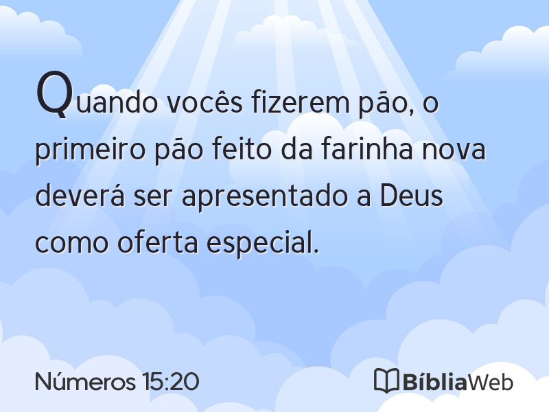 Números 15:20 em imagem para compartilhar