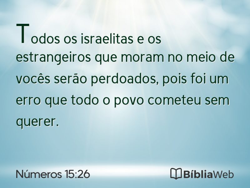 Números 15:26 em imagem para compartilhar