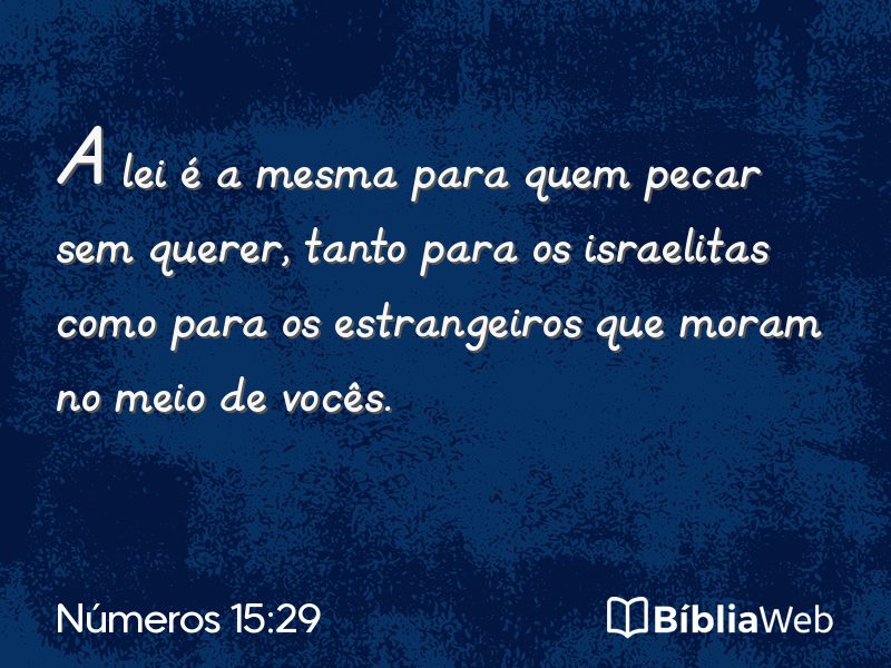 Números 15:29 em imagem para compartilhar