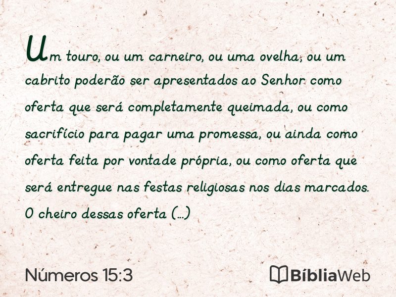 Números 15:3 em imagem para compartilhar
