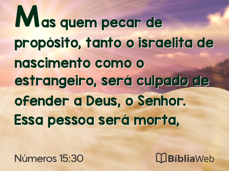 Números 15:30 em imagem para compartilhar