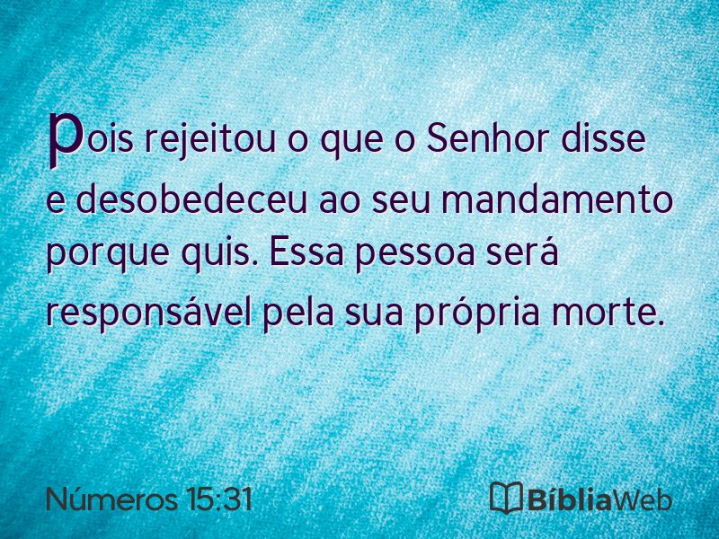 Números 15:31 em imagem para compartilhar