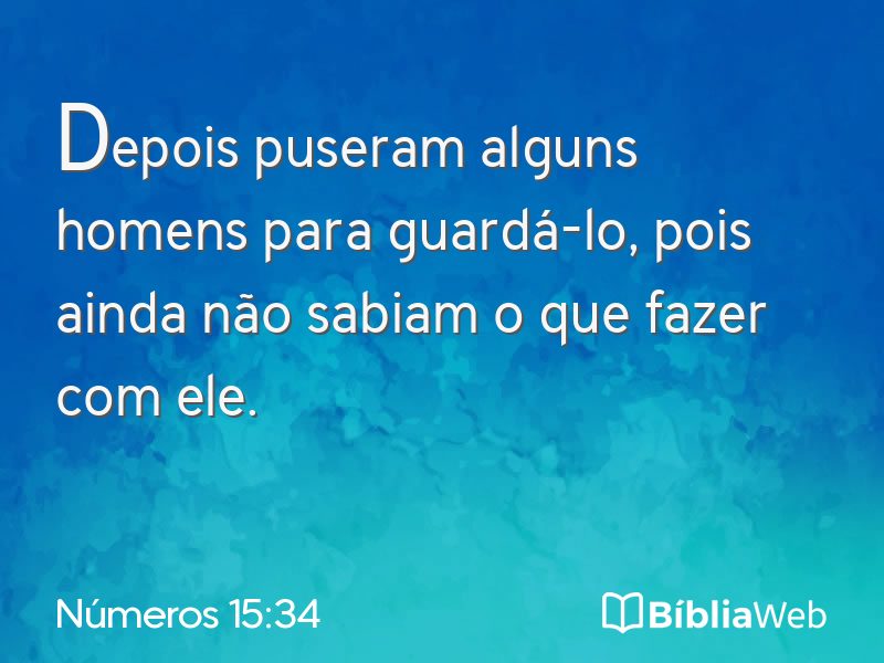 Números 15:34 em imagem para compartilhar