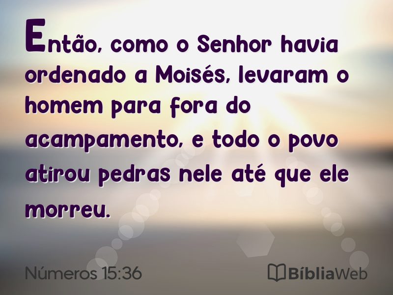 Números 15:36 em imagem para compartilhar