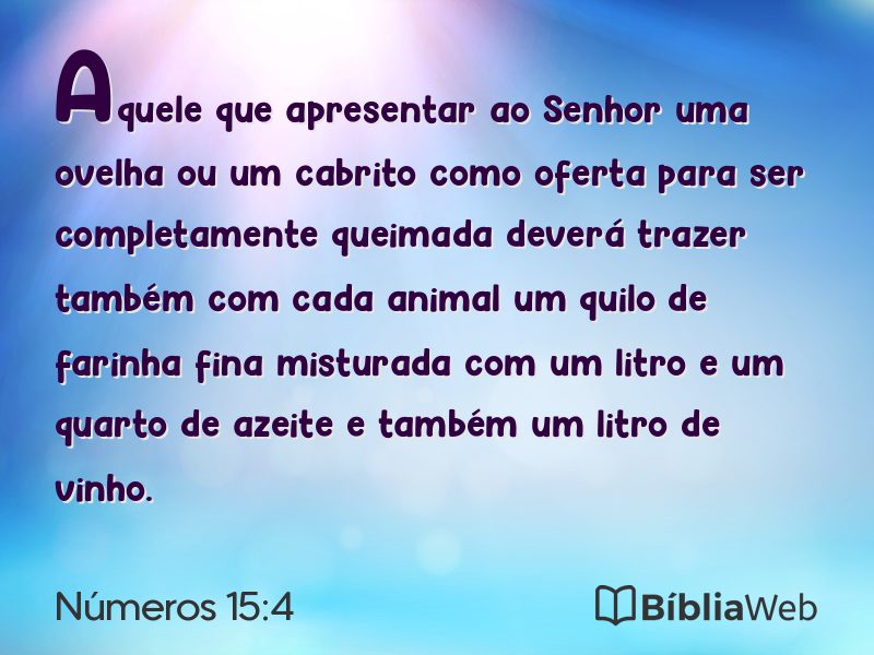 Números 15:4 em imagem para compartilhar