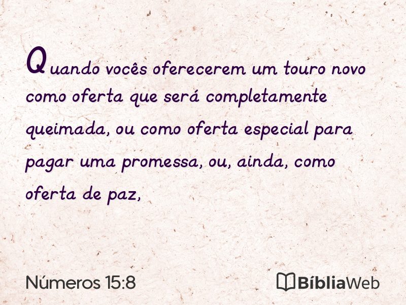Números 15:8 em imagem para compartilhar