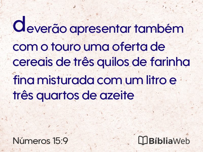Números 15:9 em imagem para compartilhar