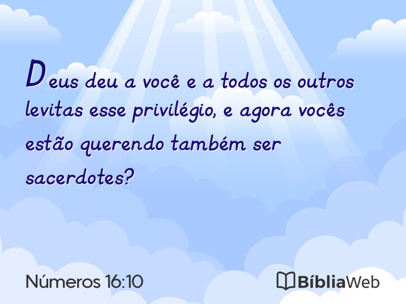 Números 16:10 em imagem para compartilhar