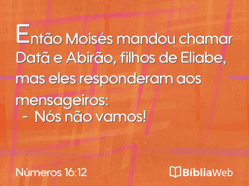 Números 16:12 em imagem para compartilhar