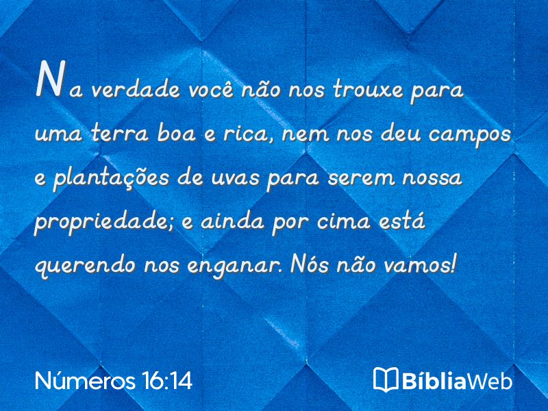 Números 16:14 em imagem para compartilhar