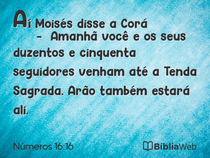 Números 16:16 em imagem para compartilhar