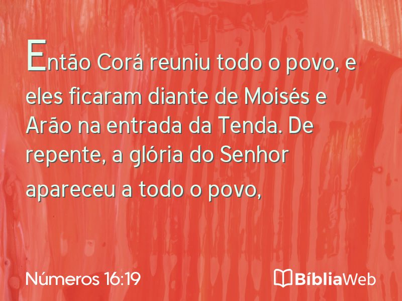 Números 16:19 em imagem para compartilhar