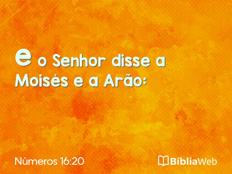 Números 16:20 em imagem para compartilhar