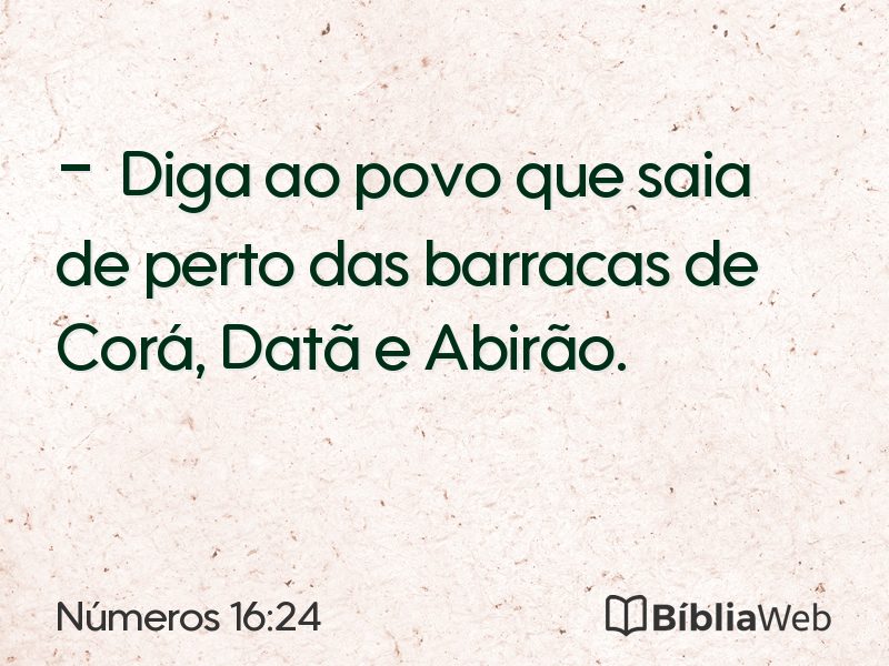 Números 16:24 em imagem para compartilhar