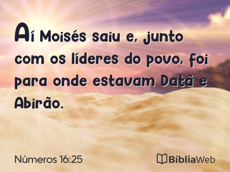 Números 16:25 em imagem para compartilhar