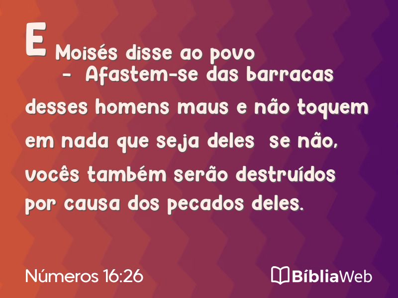 Números 16:26 em imagem para compartilhar