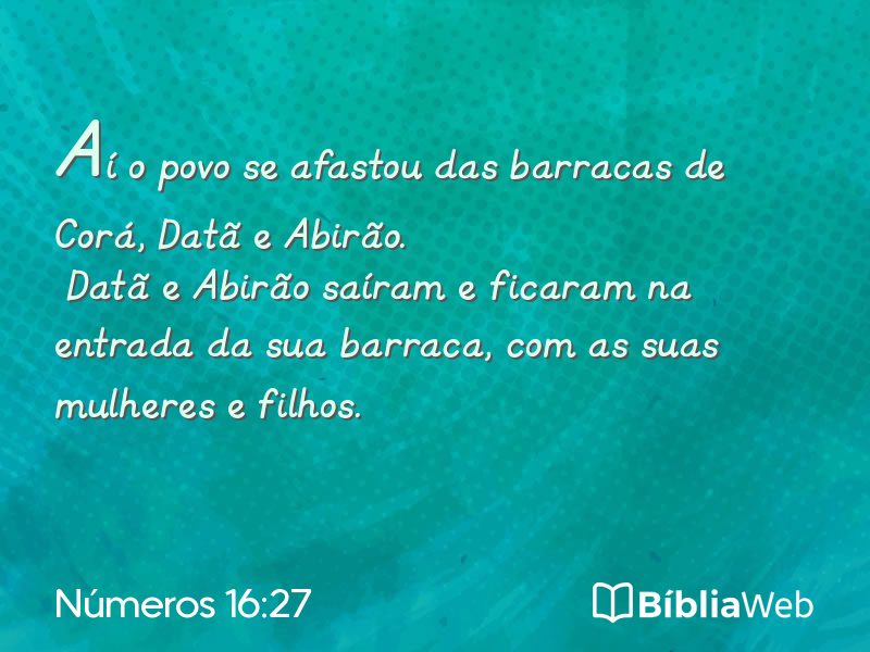 Números 16:27 em imagem para compartilhar