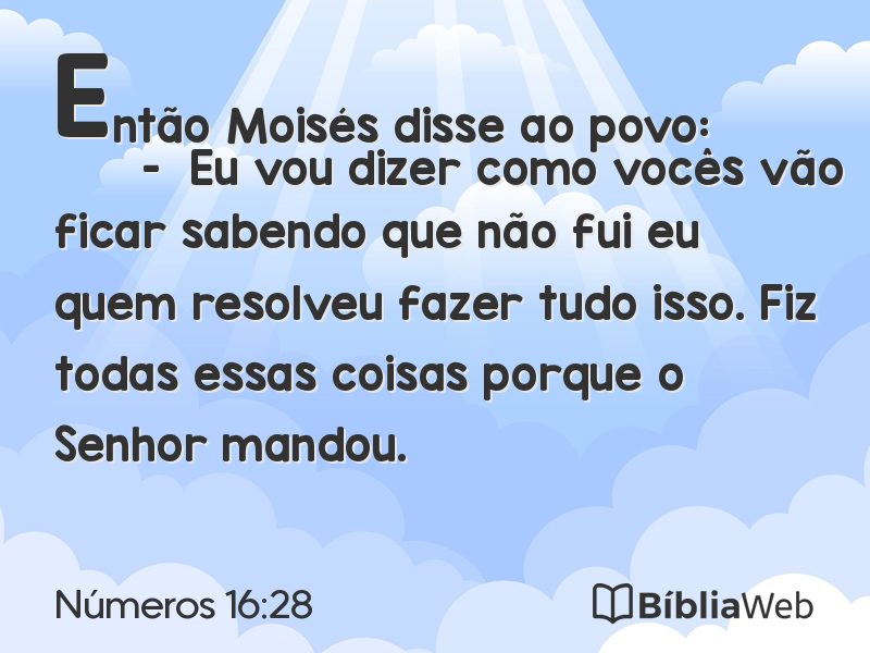 Números 16:28 em imagem para compartilhar