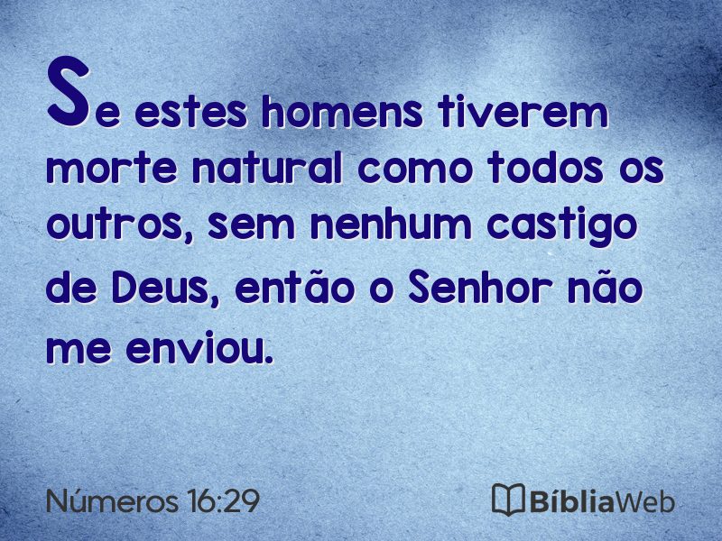 Números 16:29 em imagem para compartilhar