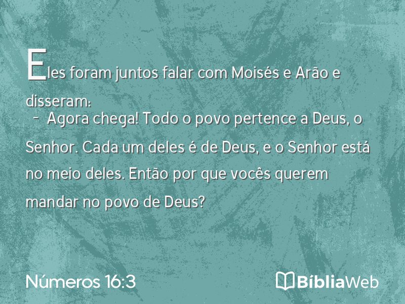 Números 16:3 em imagem para compartilhar