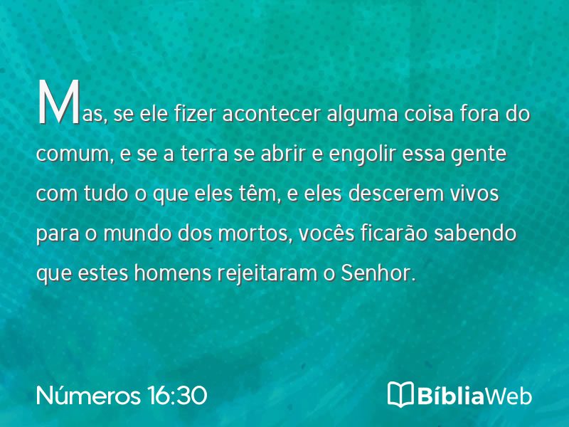 Números 16:30 em imagem para compartilhar