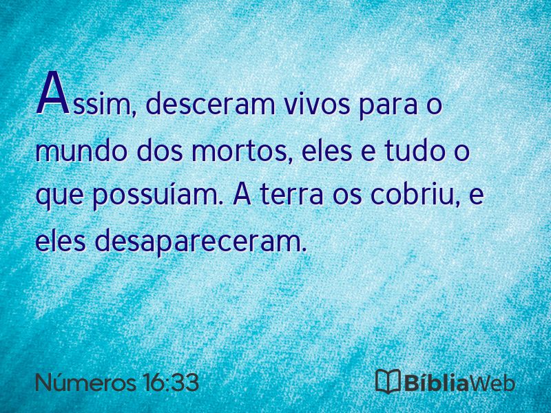 Números 16:33 em imagem para compartilhar
