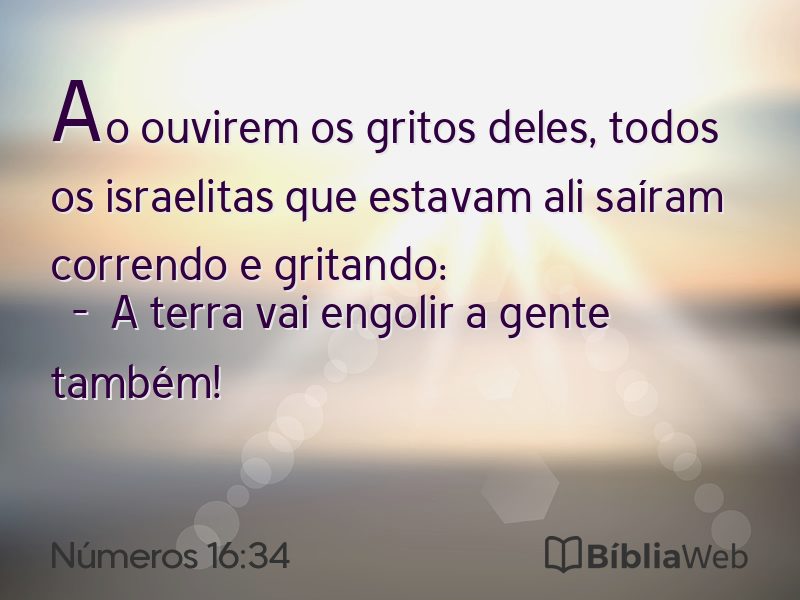 Números 16:34 em imagem para compartilhar