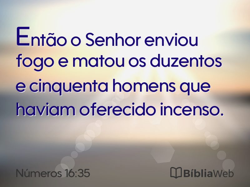Números 16:35 em imagem para compartilhar