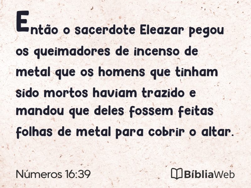 Números 16:39 em imagem para compartilhar