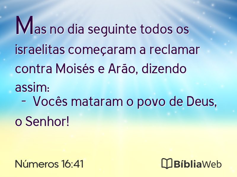 Números 16:41 em imagem para compartilhar