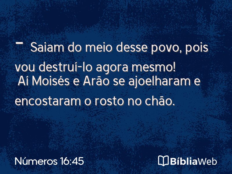 Números 16:45 em imagem para compartilhar