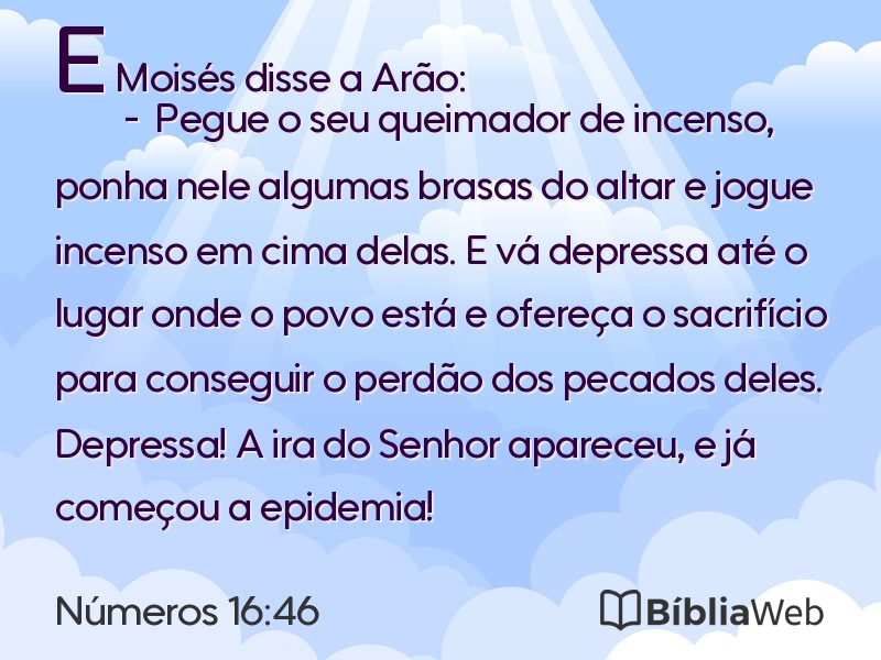 Números 16:46 em imagem para compartilhar