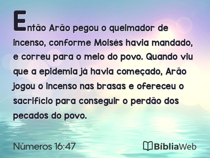 Números 16:47 em imagem para compartilhar