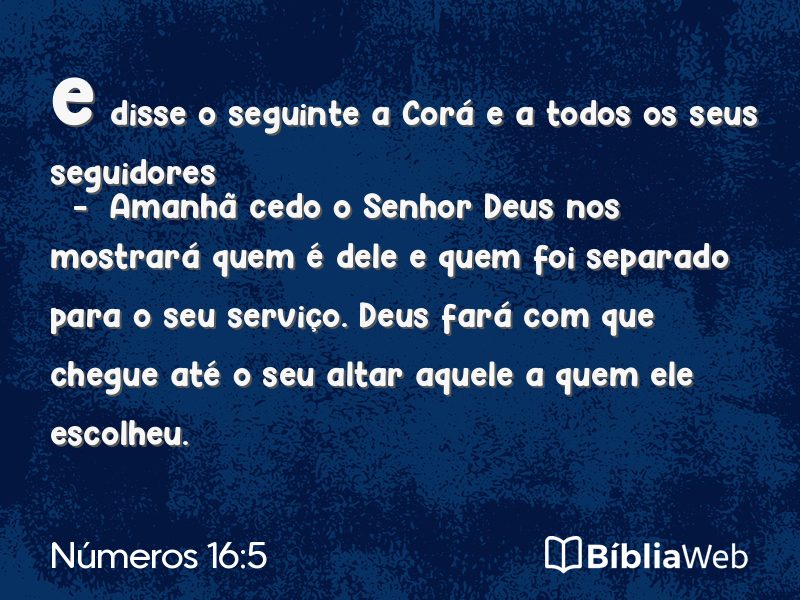 Números 16:5 em imagem para compartilhar